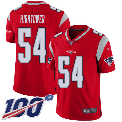 New England Patriots Football #54 100th Season Limited Red Men Dont a Hightower NFL Jersey